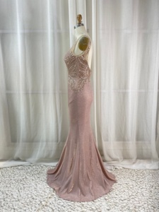 Robe de <span class=keywords><strong>soir</strong></span>ée sirène scintillante en gros directement de l'usine, faite à la main avec des strass et des perles, tenue de <span class=keywords><strong>soir</strong></span>ée formelle - Product Image 3