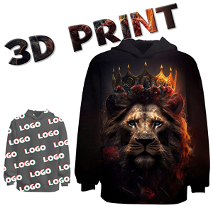 Sudaderas personalizadas con estampado digital en 3D para todas las estaciones, 100% algodón y poliéster, de gran tamaño Sudadera con capucha, logotipo bordado en 3D, temporada de invierno personalizada - Product Image 6