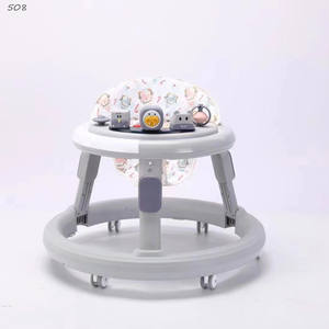 Marche-bébé pliable <span class=keywords><strong>2</strong></span> en 1 avec roues et siège, hauteur réglable, marche-bébé multifonctionnel, marche-bébé réglable pour bébé - Product Image 5