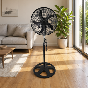 High Power <b>18</b>-Inch Adjustable Height Oscillating Pedestal <b>Fan</b> Energy Efficient AC Motor Plastic Base Color Box Packaging - Product Image 4