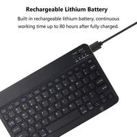 Mini Teclado Inalámbrico Bluetooth de 10 Pulgadas para Teléfono Celular y Tableta, Compatible con Android, iOS y Windows