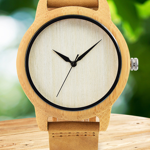 Montre-bracelet de luxe 2020 en bambou antique avec mouvement Miyota à quartz, bracelet en tissu, cadran à aiguilles tendance pour couples de marque - Product Image 5