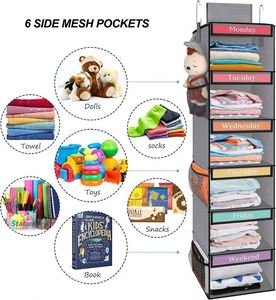 Gray Non-Woven Fabric Weekly Hanging Bag Fabric Storage <b>Wardrobe</b> Hanging Bag - Product Image 4