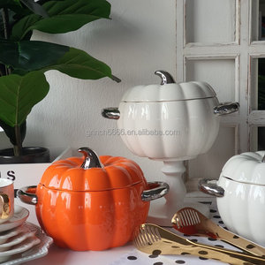 Calabaza Cerámica <span class=keywords><strong>Cocinar</strong></span> Olla Calabaza Utensilios <span class=keywords><strong>de</strong></span> cocina Estofado Calabaza Cerámica Cocotte con tapa Decoración <span class=keywords><strong>de</strong></span> vacaciones Artes y manualidades Regalo - Product Image 6