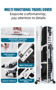 ग्राम एचkb016 बड़ी क्षमता पारदर्शी वाटरप्रूफ हार्डशेल एयरलाइन ने व्हील 5.55 किलोग्राम 125.9x29cm के साथ गोल्फ यात्रा बैग की जांच की - Product Image 3