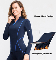 En gros Polaire Doublé Coupe-Vent Sport À Glissière Vêtements de Sport Fitness Femmes Veste