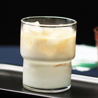 Verres à boire en verre fabriqués à la main en usine, pour le thé, le jus, l'eau, les boissons, verre à double paroi, tasse à café réutilisable