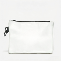 Sac d'accessoires de golf en cuir PU imperméable, sac portable à fermeture éclair pour tees et balles, pochette zippée pour le golf