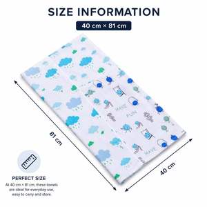 Lot de 2 serviettes en bambou pour bébé, douces, légères, séchage rapide, pour nouveau-nés, nourrissons et enfants, avec un joli motif imprimé, 40 x 81 cm - Product Image 2