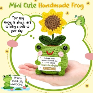 Regalos <span class=keywords><strong>de</strong></span> Graduación y <span class=keywords><strong>Cumpleaños</strong></span> 2026, Divertidos Regalos Hechos a Mano con Diseño <span class=keywords><strong>de</strong></span> Rana y Girasol en Crochet, Regalos Inspiradores para Mujeres, Mejores Amigas, Hijas - Product Image 1