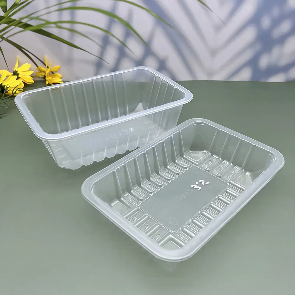 Custom size Environmentally friendly and recyclable Rectangle Transparent Blister PET Plastic Tray