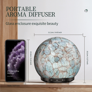 Hogar 3D vidrio mármol luz Led agua fría niebla Perfume evaporador aroma aceite esencial humidificador de aire difusor ultrasónico - Product Image 6