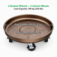 Chariot de déménagement sur mesure en acier au carbone pour plantes, avec roues verrouillables rotatives à 360°, plateau à roulettes pour pot de fleurs
