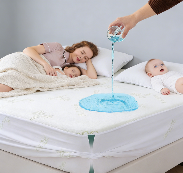 Wholesale King Size Premium Waterproof Mattress Protector Cooling Breathable Mattress Cover 3D Air Fabric 8-21" Deep Pocket