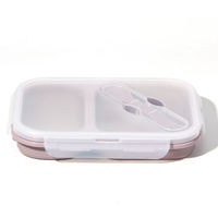 Vente en gros de boîte à lunch pliante en silicone de qualité alimentaire sans Bpa ensemble de boîte à bento pliable récipient de stockage alimentaire pliable
