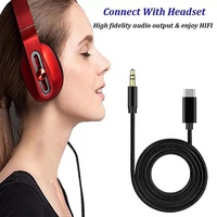 Kabel Audio PVC Koaksial Twisted Pair Berlapis Emas Tipe C 3.5MM 1M Jack Stereo Male untuk Ponsel Speaker Mobil Headphone