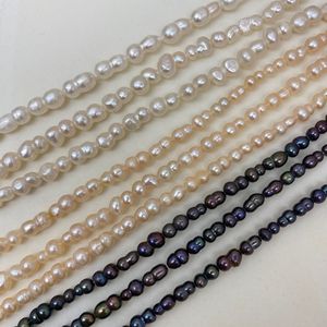 Collar de Perlas de Agua Dulce Naturales Nuevas, Perlas de Forma Barroca de 8 Caras, Perlas Semiterminadas de Color Blanco y Negro, Cuentas Sueltas - Product Image 2