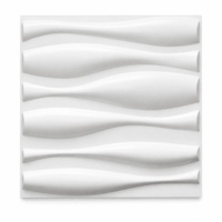 Panel Dinding PVC Anti Air 3D Ripple Tahan Api Mudah Dipasang untuk Latar Belakang Sofa, Custom Pabrik