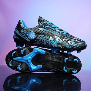 Chaussures de football pour enfants, tige synthétique, semelle extérieure en TPU, semelle intermédiaire en EVA, crampons bas pour terrain intérieur, usage estival - Product Image 3