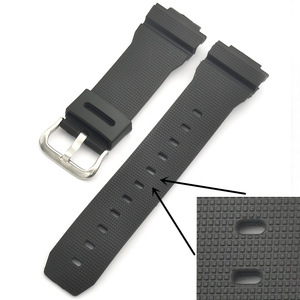 Bracelet de montre en caoutchouc plastique populaire de 18 mm pour la série DW6900, bracelet de montre en caoutchouc <span class=keywords><strong>DW</strong></span> <span class=keywords><strong>6900</strong></span> avec boucle en acier argenté - Product Image 5