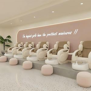 Décoration de salon de beauté de couleur <span class=keywords><strong>macaron</strong></span>, mobilier d'exposition personnalisé, chaise de beauté haut de gamme, design d'intérieur personnalisé de salon de beauté - Product Image 3