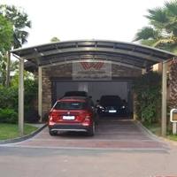 Kit Carport Double en Aluminium et Polycarbonate, Abri Garage Voiture Métallique