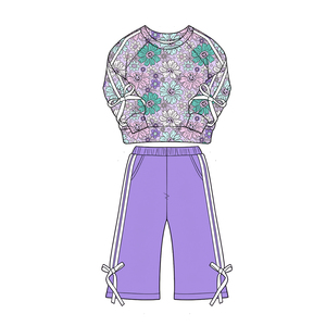 GLP3347 Conjunto de Ropa Otoñal para Niña Pequeña, Diseño de Calabaza Rosa, Venta al por Mayor, Ropa Infantil de Manga Larga - Product Image 6
