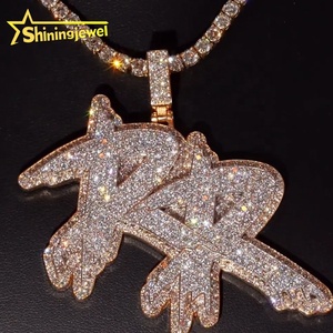 <span class=keywords><strong>Pendentif</strong></span> Prénom Personnalisé en Argent Sterling 925 Plaqué <span class=keywords><strong>Or</strong></span> avec Moissanite GRA et Test <span class=keywords><strong>Diamant</strong></span> Réussi, <span class=keywords><strong>Pendentif</strong></span> Lettres - Product Image 1