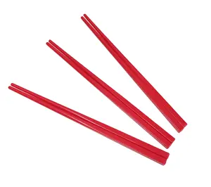 Wholesale custom ABS Japanese plastic chopsticks edible square red chopsticks