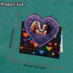 Set di arte Dotz a tema Love & Horse-6 pz biglietti di auguri ricamati - Product Image 3