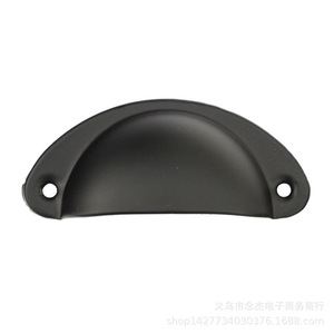 Ba54 <b>Black</b> Spray Iron Furniture Handle 81mm Length 65mm Hole Spacing Drawer Cabinet Oval Shape Durable - Product Image 5