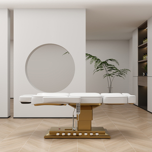 Modern Beauty Salon Furniture <b>Black</b> Gold Facial Spa Massage Table 3 Motors Electric Adjustable Cosmetic <b>Bed</b> with Stool <b>Sets</b> - Product Image 6