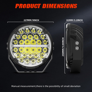 Đèn <span class=keywords><strong>LED</strong></span> tròn công suất cao 1500M 300W 16000LM, kích thước 9 inch, đèn pha chiếu xa 4x4, đèn chiếu sáng ngoài đường dành cho xe địa hình SUV - Product Image 6