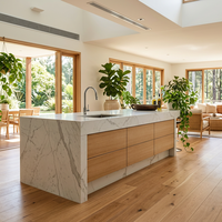 Îlot de cuisine moderne modulaire avec évier, personnalisation complète de la maison, conception gratuite sur mesure