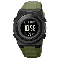 Montre Homme Numérique Plongée 50M Étanche Alarme Chronographe LED Lumière Silicone ABS Extérieur Sport Sur Mesure Gros