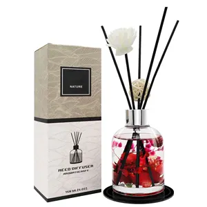 Best Packaging Box Air Freshener Essential Oil Diffuser Scent Home Fragrance Floral Jasmine Rose Reed Diffuser With Rattan Stick