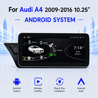Système Android 10,25 pouces avec CarPlay sans fil et Android Auto pour Audi A4 B8 2009-2016, écran tactile IPS HD, lecteur multimédia MTK