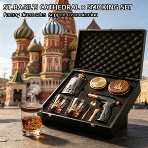 Set para Fumar Whisky Cuchillo para Cigarrillos de <span class=keywords><strong>Catedral</strong></span> Basil, Herramienta para <span class=keywords><strong>Bar</strong></span> de Cócteles, Tapa para Humo, Antorcha, Astillas de Madera, Regalo Corporativo Directo de Fábrica OEM - Product Image 2