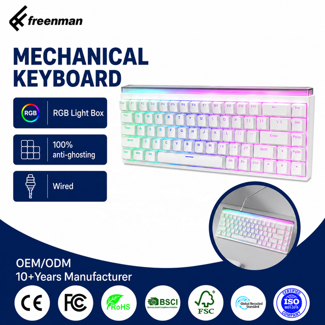 AMZ Hot Sale 60 Percent Mechanical Keyboard Mini Portable Computer Compact Gamer Keyboard Light Box RGB Streaming Light Wired