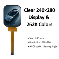 Module d'affichage LCD TFT couleur 1,85 pouce 240(RGB)*280 4SPI NV3031B 500cd/m² à vision panoramique pour montre connectée et dispositif médical