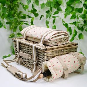 Cesto de Picnic en la playa, cesta tejida a mano, juegos de Navidad con tapa con asa, Cuadrado de bambú, redondo, de cara suave, plegable, para acampar - Product Image 6