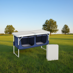 Table de camping pliable portable de 4 pieds en aluminium, mobilier d'extérieur pour pique-nique et cuisine - Product Image 2
