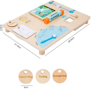 Children's Parent-Child Games Hand-Eye Coordination Educational Baby Science Toys Wooden Weather Forecast Board