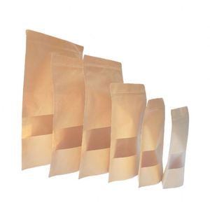 Wholesale Kraft Paper <b>Food</b> Zipper Bags Custom Printed Logo for Candy Nuts Granola Packaging Reclosable <b>Pouch</b> Eco Friendly - Product Image 2