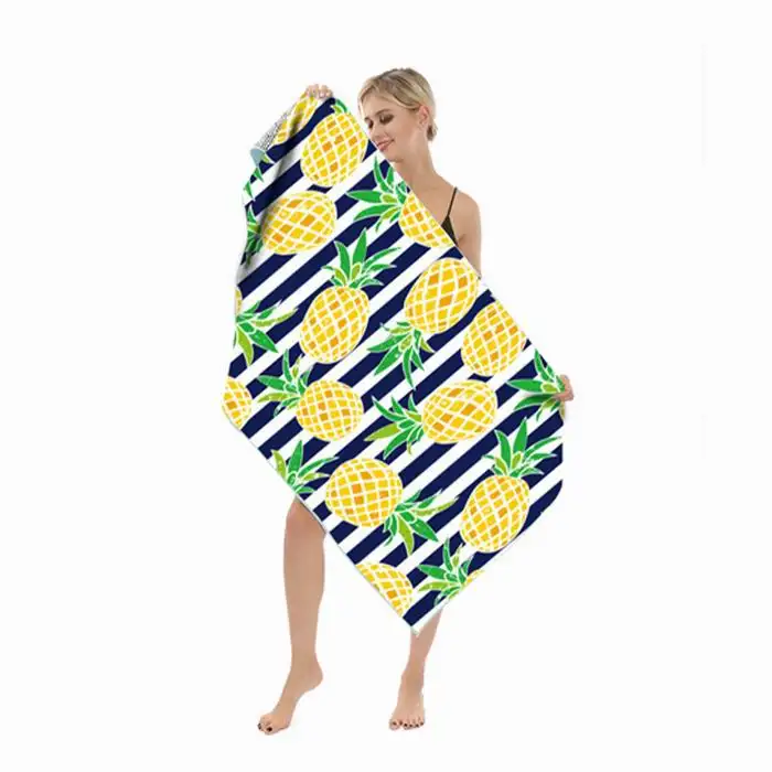 Single Side Printed Microfiber Beach Towel Double Side Printed Double-sided Plush Bath Towel Personalized Rectangle Beach Towels