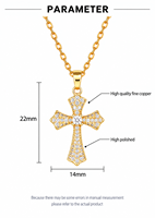 Collier ras du cou rétro punk pour femme avec pendentif croix en zircon, plaqué or 18 carats, maillons personnalisés, accessoire de mode tendance pour mariage, couleur or