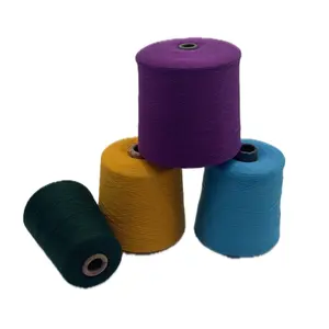 Fabrication en usine de fil de cône de coton 100% recyclé à extrémité ouverte 20s fil de coton pur de couleur personnalisée pour le tricot