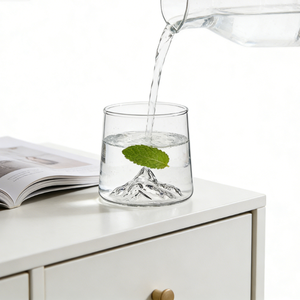 Vasos Transparentes Personalizados para Beber Agua, Producto en Oferta, Vaso de Borosilicato de 280 ml con Forma de Montaña para Té Caliente, Leche y Café - Product Image 5