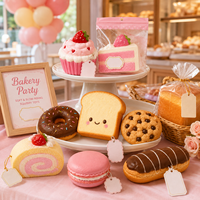 Ensemble de jouets squishy personnalisés en forme de pain, gâteau, biscuit et beignet pour les promotions de marques, les boutiques de cadeaux et les événements