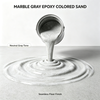 Système de revêtement de sol en résine époxy auto-nivelante avancée avec sable de quartz coloré, effet marbre, décoratif et antidérapant